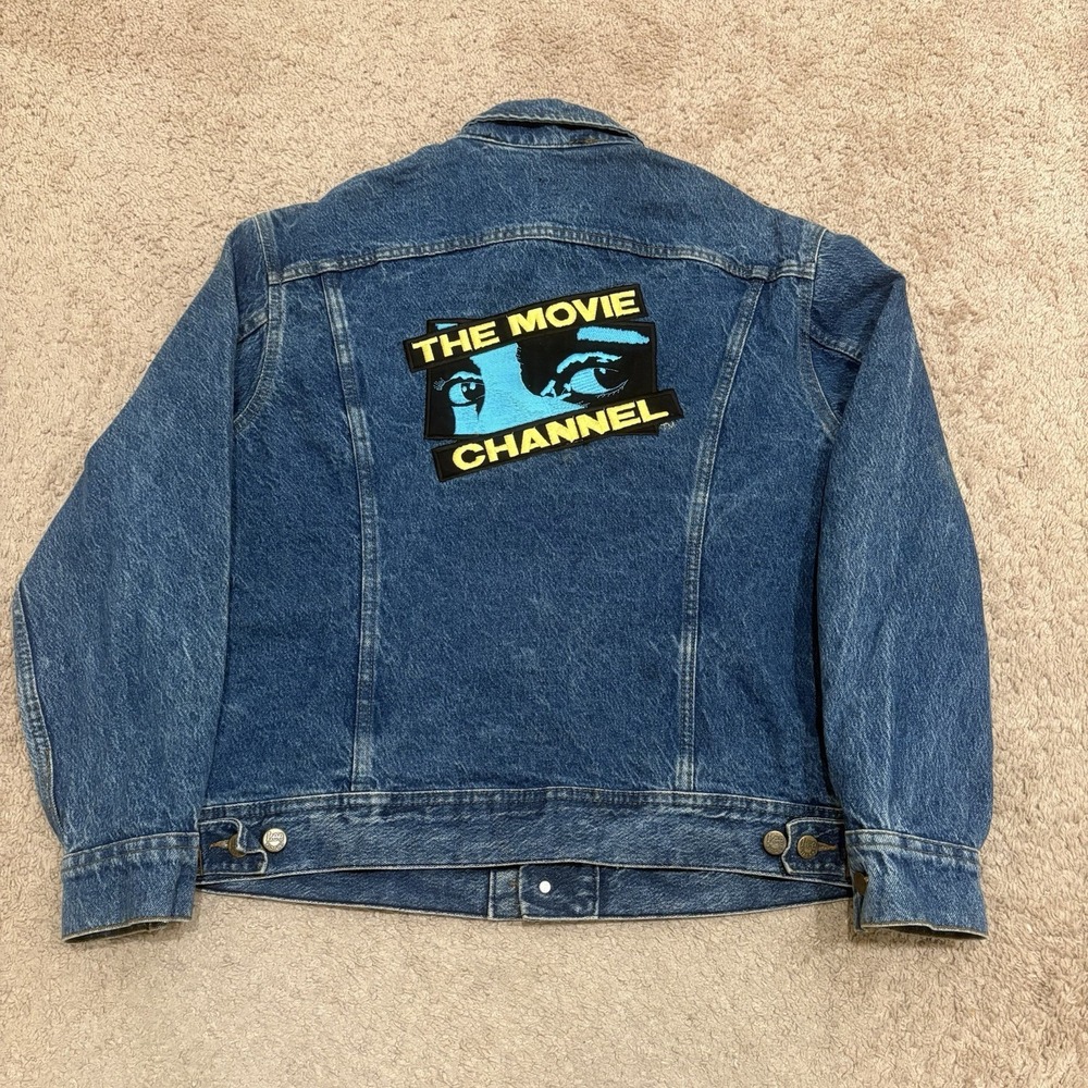 Vintage 90s The Movie Channel Jacket LEE Denim Trucker Size Medium (40) Promo